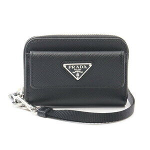 Prada SAFFIANO Triangle Wallet Leather Black
